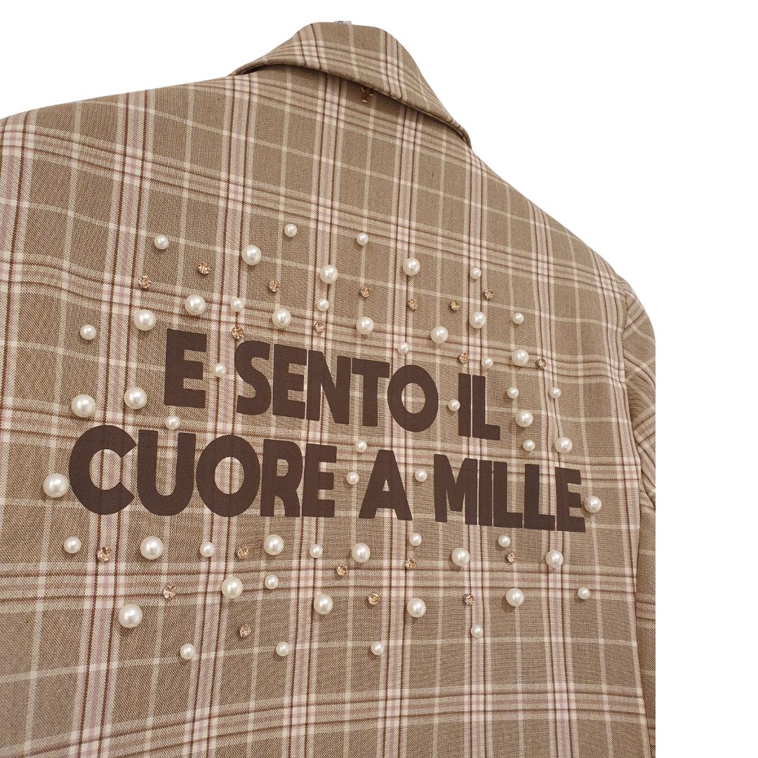 Blazer check con scritta Philia Loft