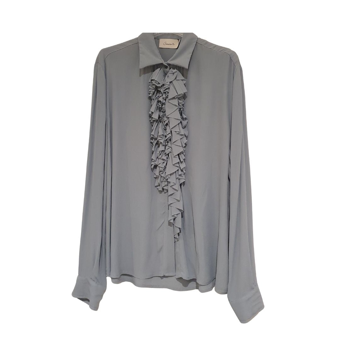 Camicia in viscosa con jabot Souvenir