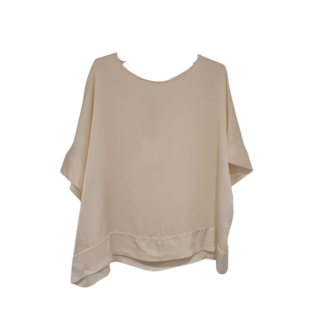 Blusa over in viscosa lucida Tensione In