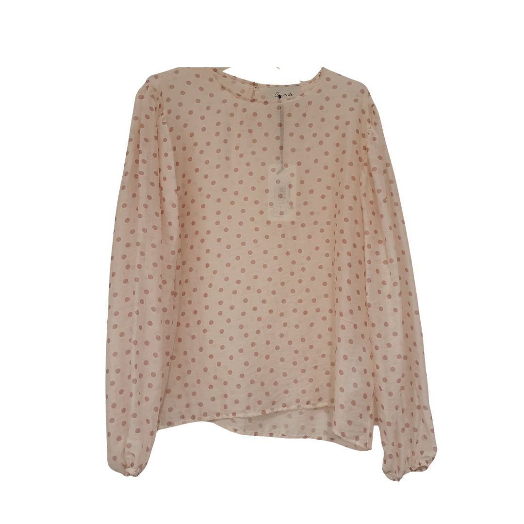 Blusa girocollo a pois Souvenir