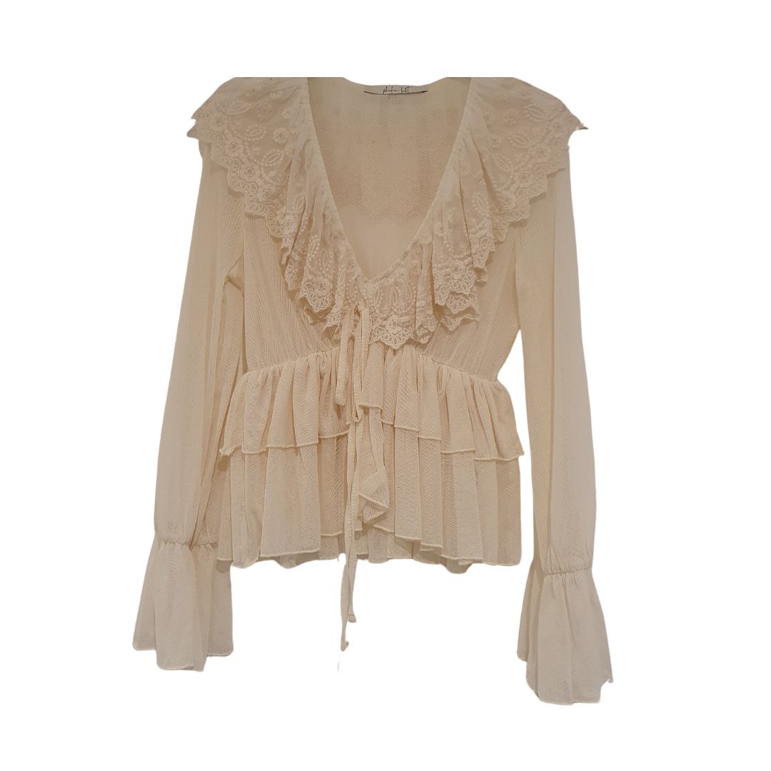 Blusa in tulle con rouches Philia Loft