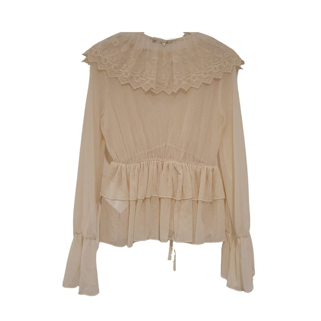 Blusa in tulle con rouches Philia Loft