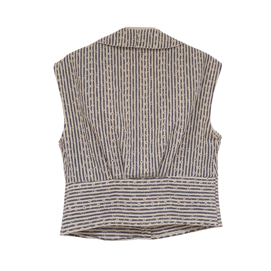 Blusa rigata con rouches Please