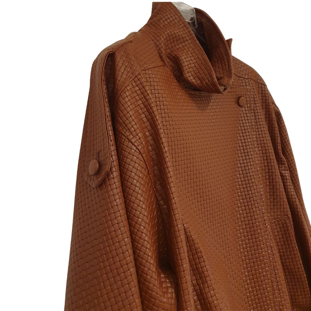 Giubbino cuoio intrecciato Tensione In