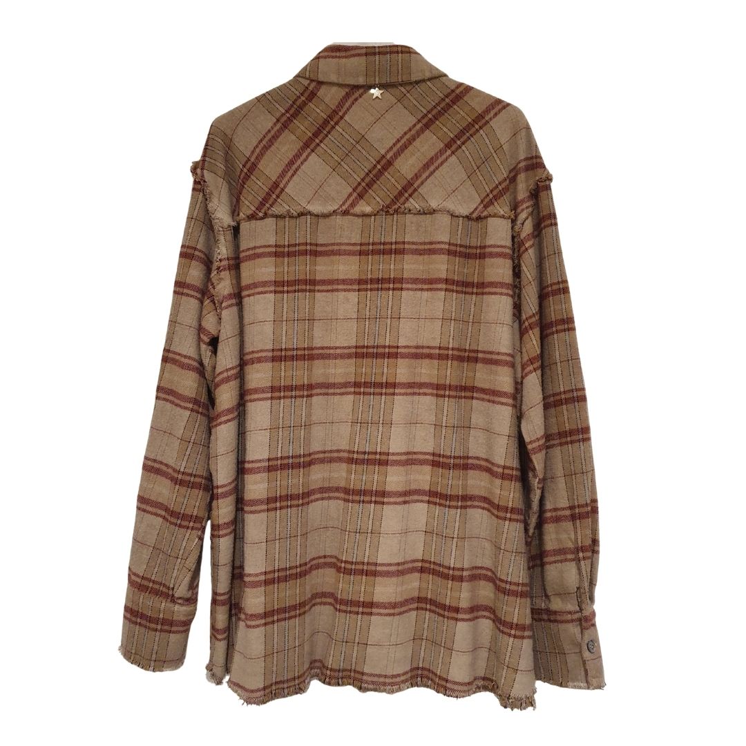 Camicia beige in cotone check Souvenir