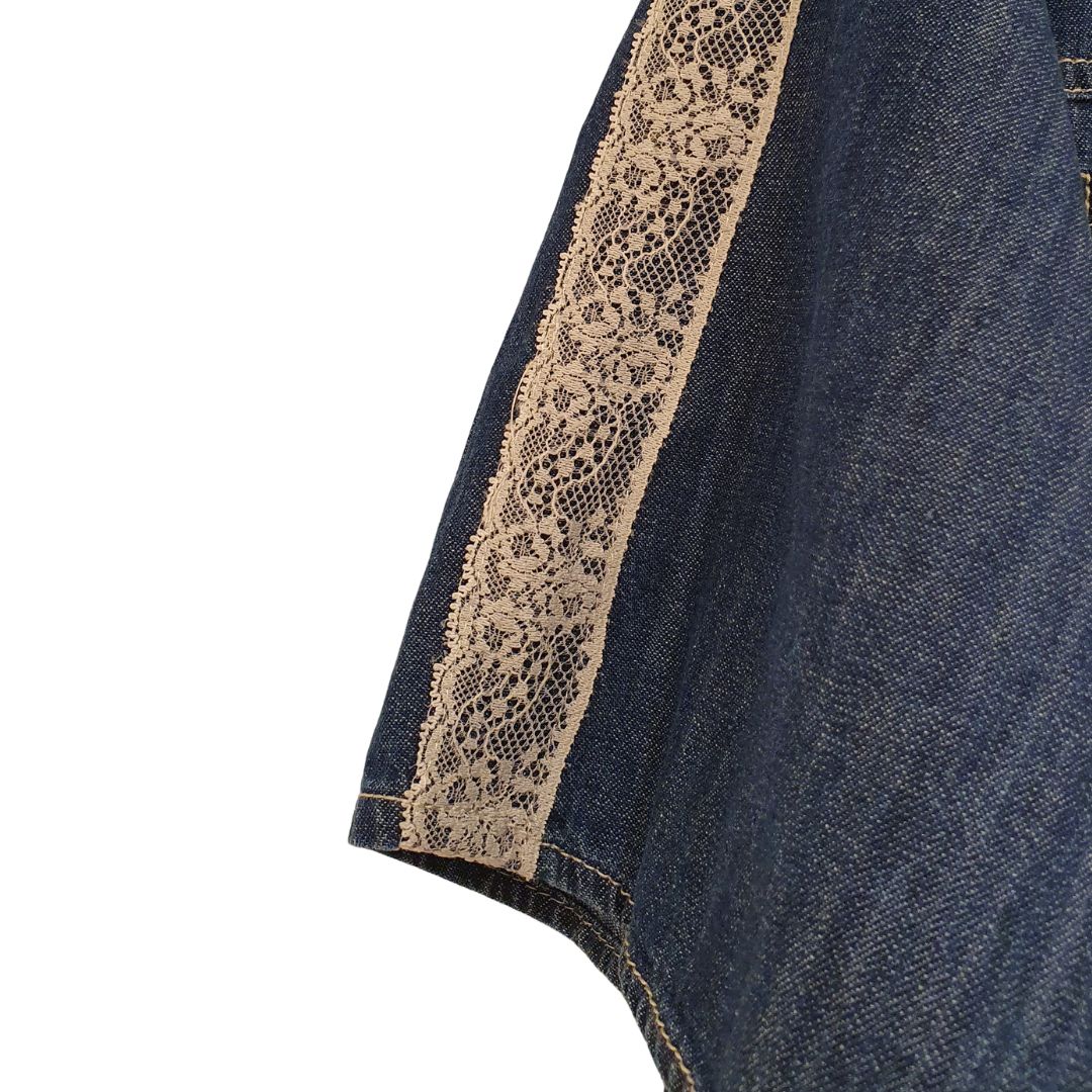 Camicetta in denim con pizzo Please