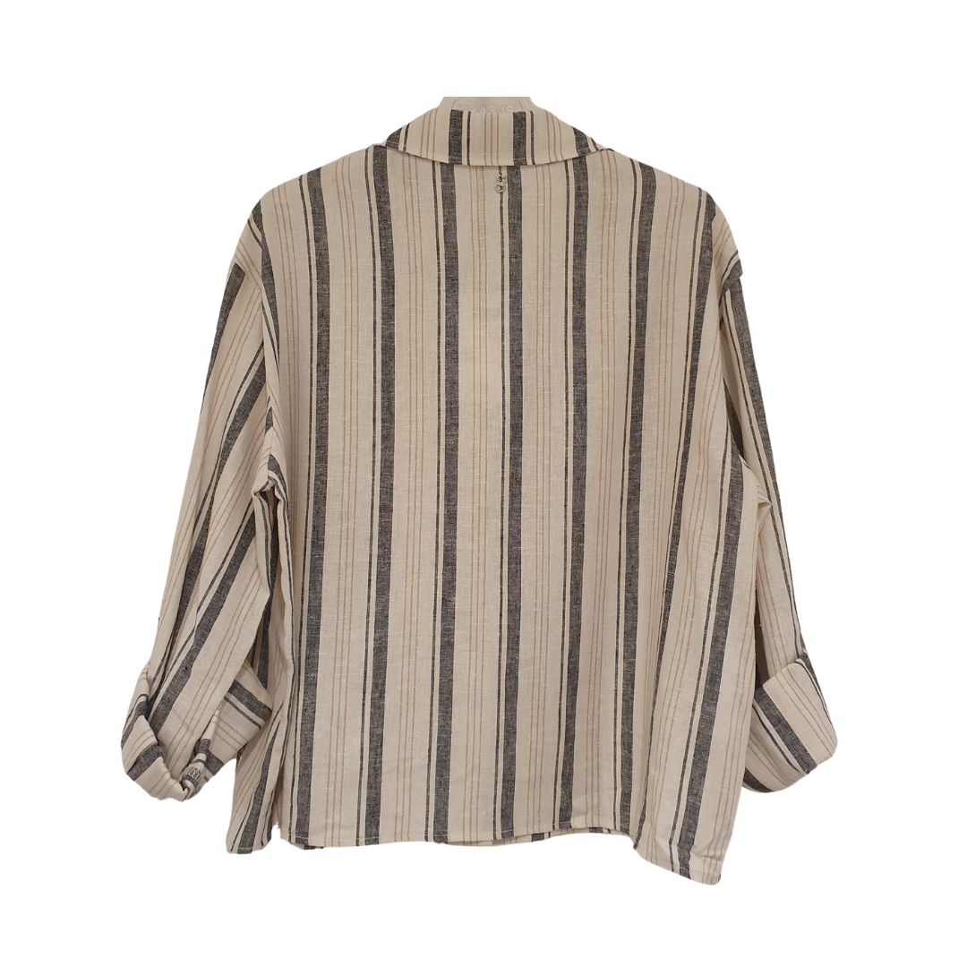 Camicia rigata in lino Please