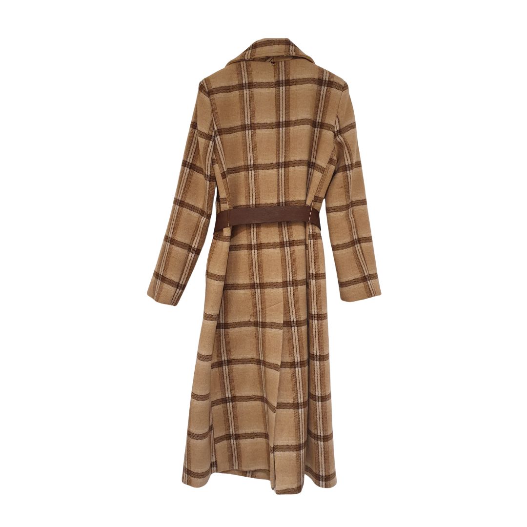 Cappotto check in lana con cintura Philia Loft