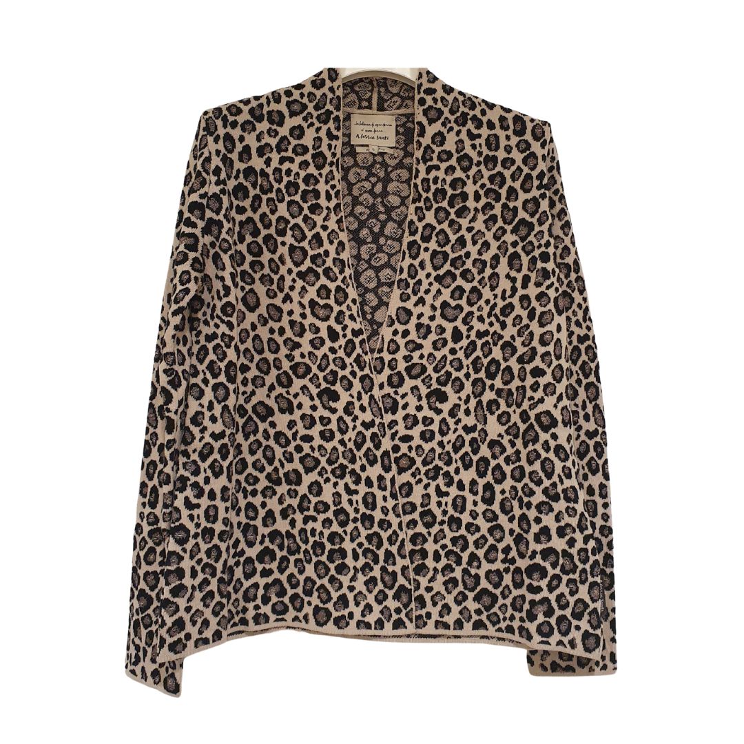 Cardigan jacquard con cintura Alessia Santi