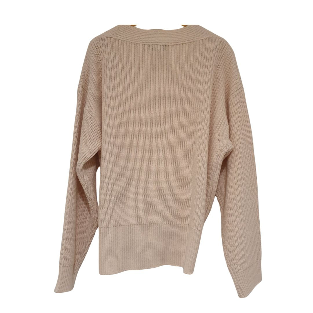 Cardigan panna con bottoni e incrocio HaveOne