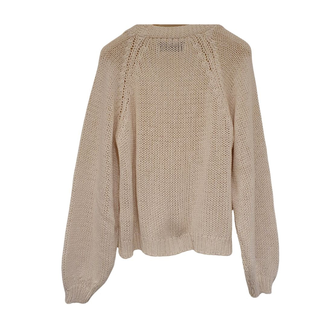 Cardigan panna con bottoni gioiello HaveOne