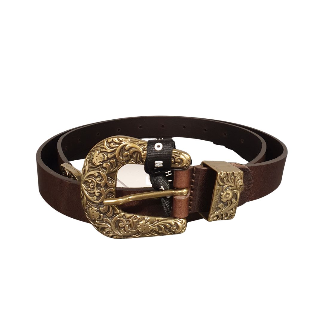 Cintura in pelle con fibbia lavorata HaveOne