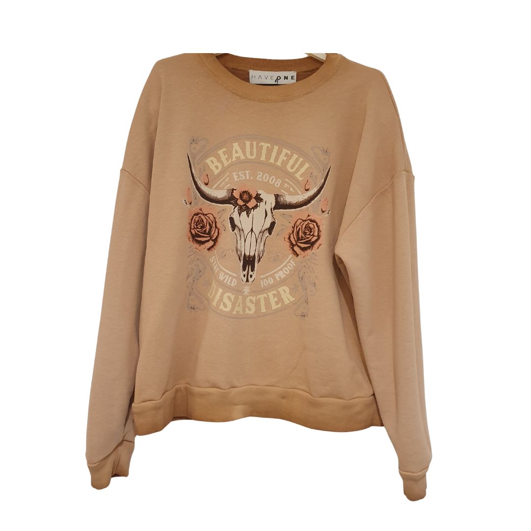 Felpa girocollo con stampa HaveOne