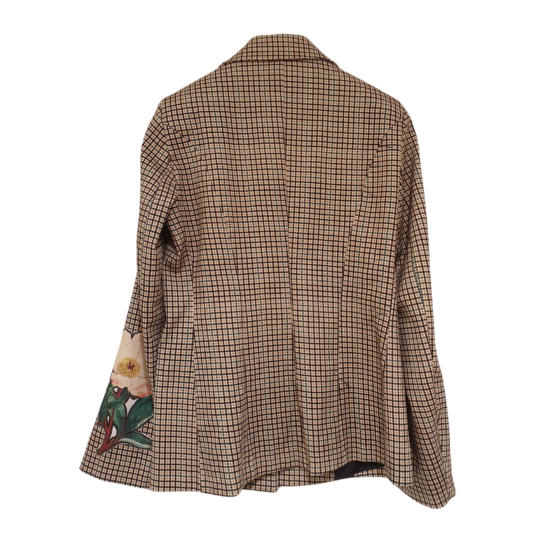 Giacca check con applicazioni HaveOne