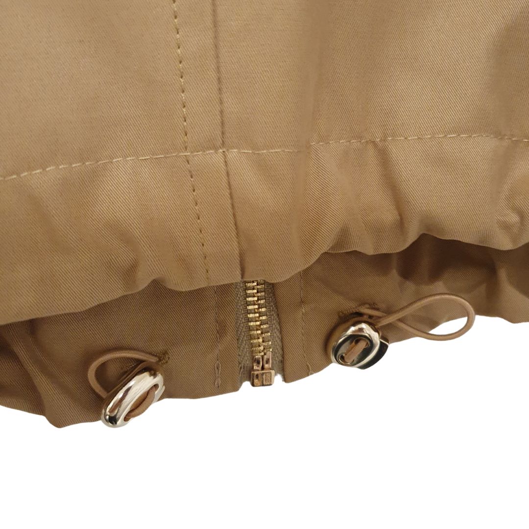 Giacca cammello con collo in ecopelle Tensione In