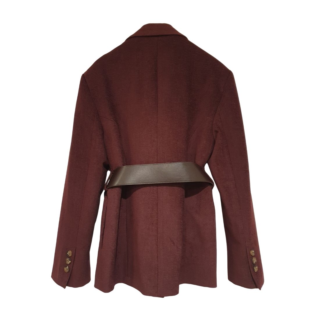 Blazer melanzana con cintura HaveOne