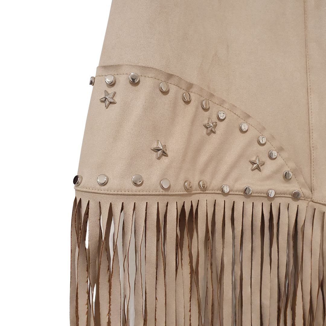 Gilet aperto con frange e borchie HaveOne