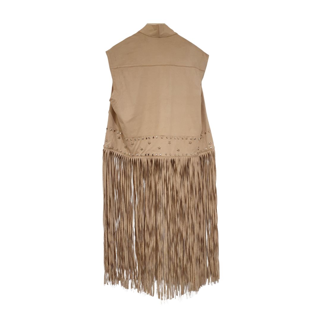 Gilet aperto con frange e borchie HaveOne
