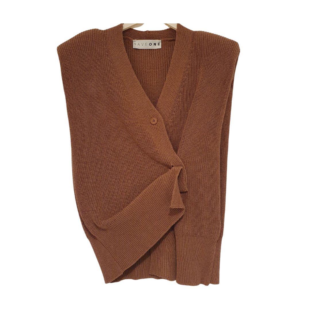 Gilet in cotone con abbottonatura asimmetrica HaveOne