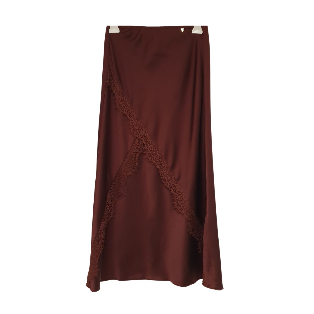 Gonna in satin bordeaux Philia Loft