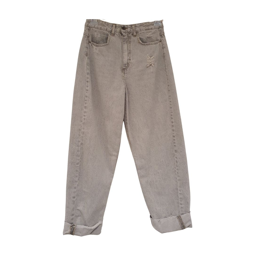 Jeans grigio con abrasioni Souvenir