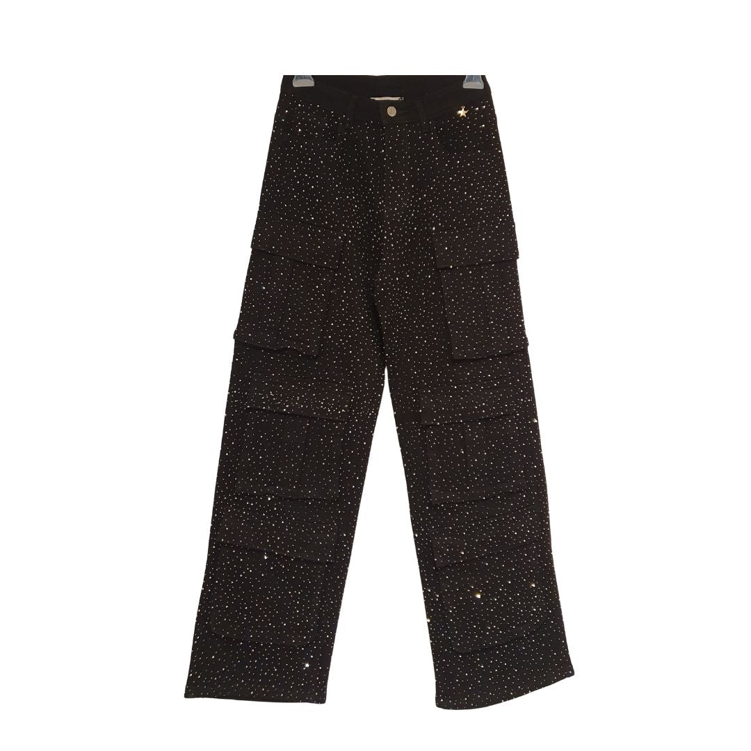 Jeans nero con swarovski Souvenir