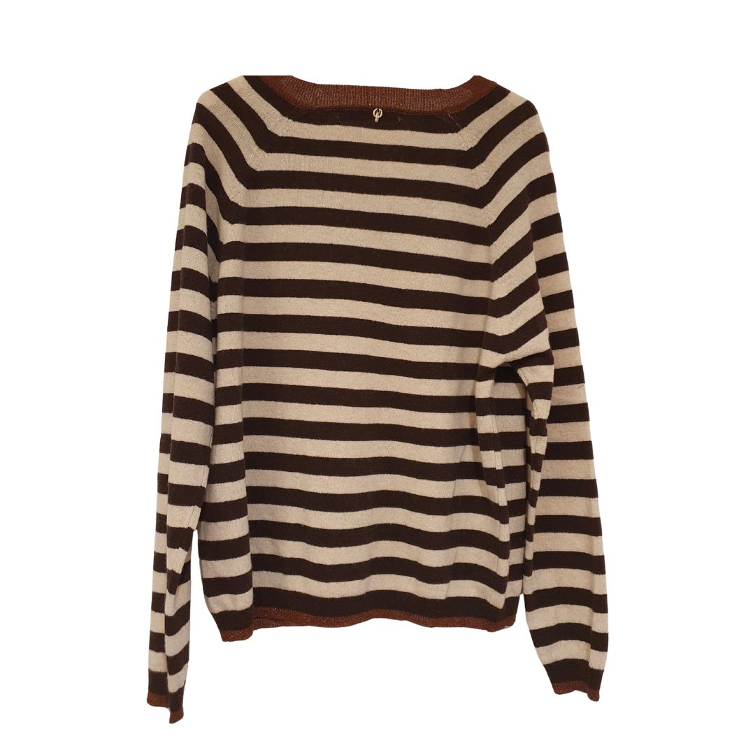 Pull rigato scollo a V Philia Loft