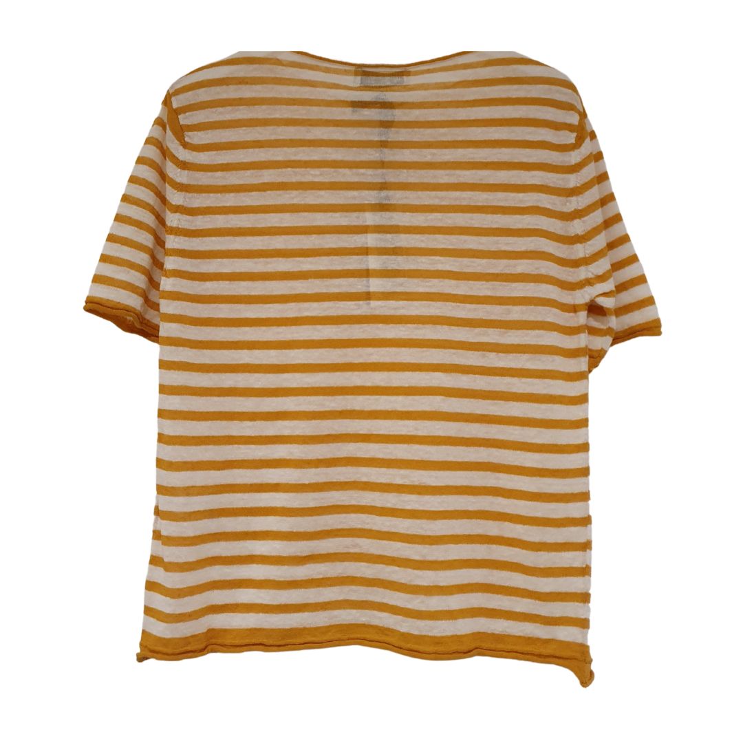 Maglia in lino rigato Crochè