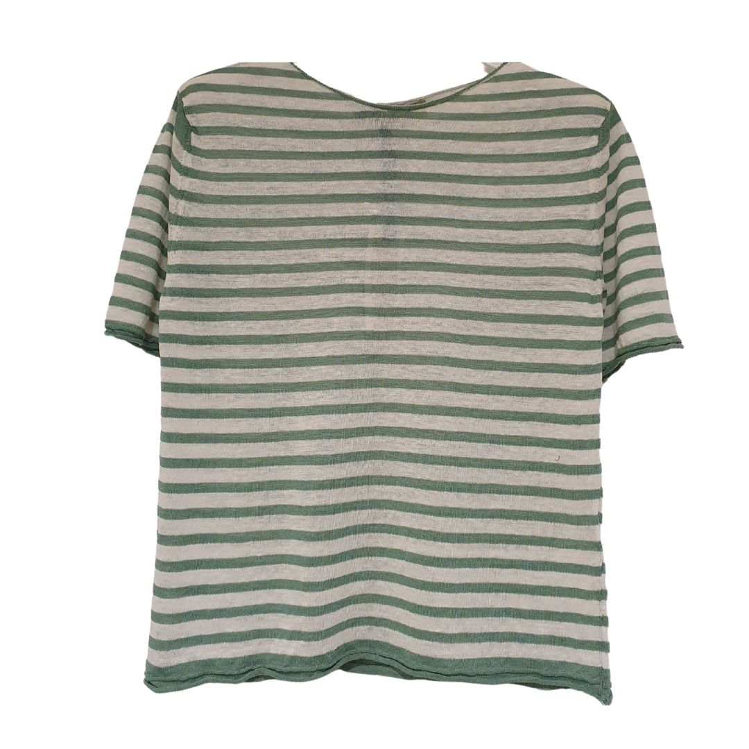 Maglia in lino rigato Crochè