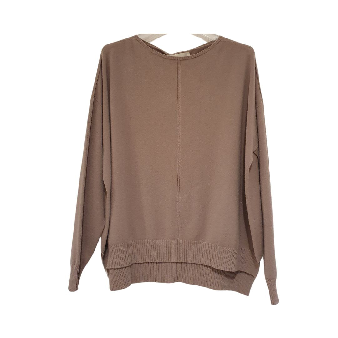 Maglia over in viscosa taupe Souvenir