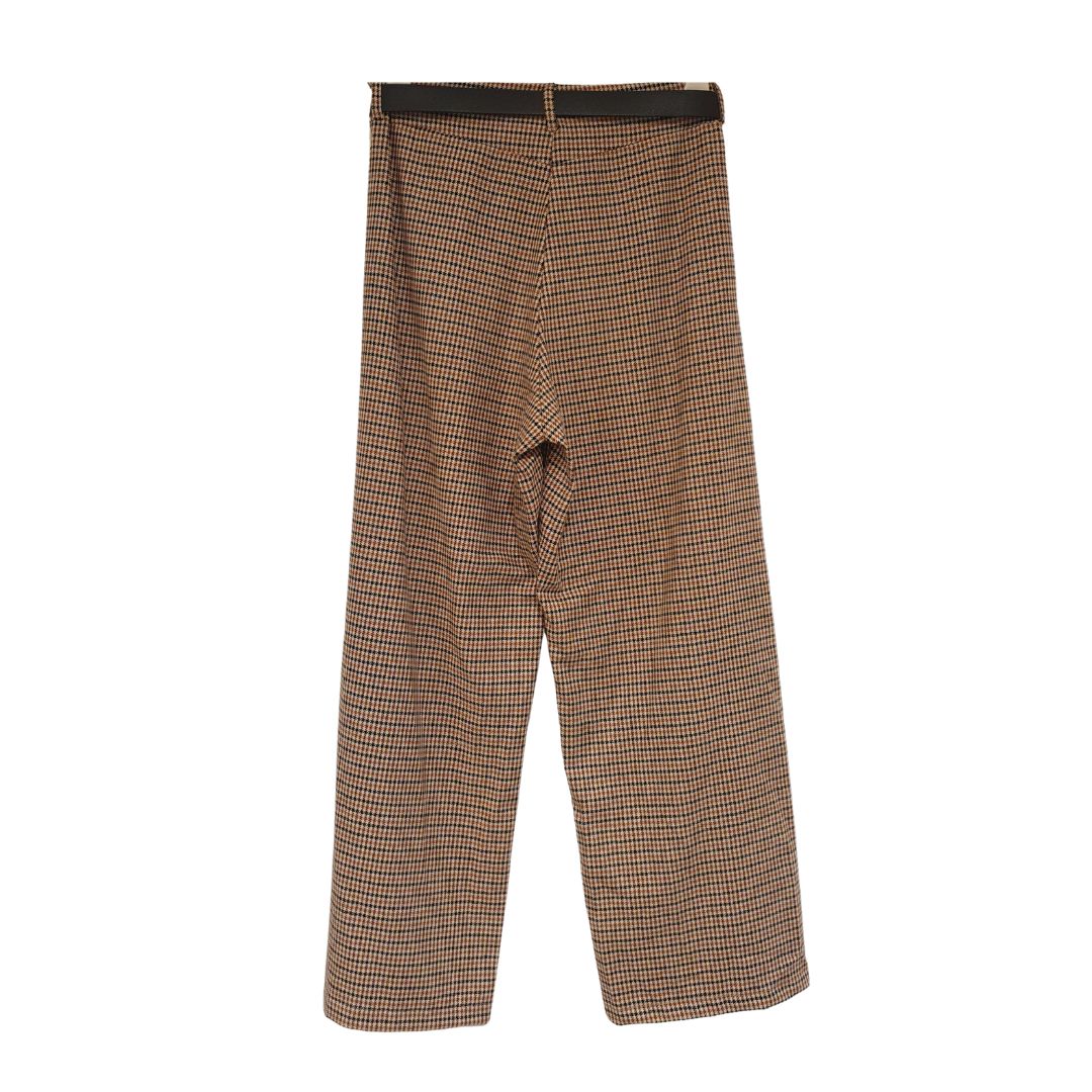 Pantalone largo pied de poule con pieghe HaveOne