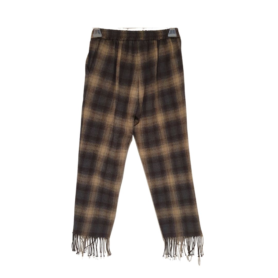 Pantalone cropped check con frange Souvenir