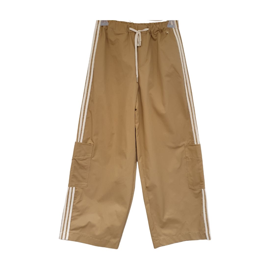 Pantalone in cotone con coulisse stile adidas Souvenir