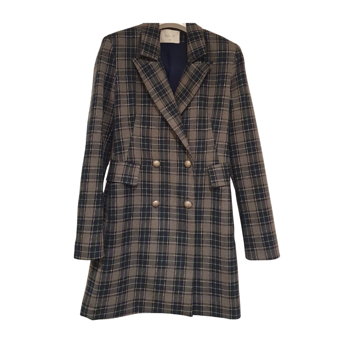 Robe-manteau check con lurex Philia Loft