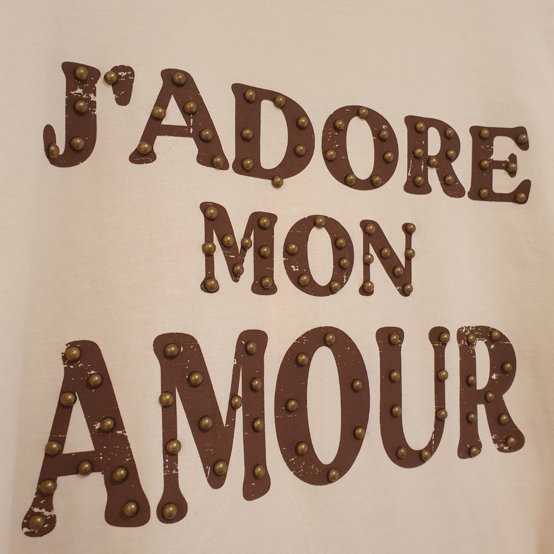 T-shirt con scritta e borchie Philia Loft