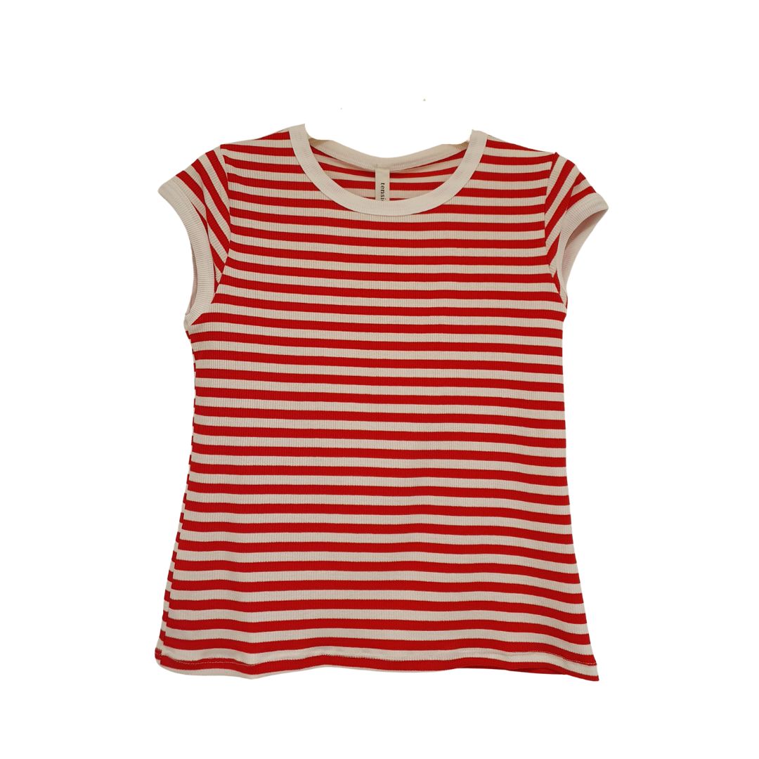 T-shirt in costina rigata Tensione In