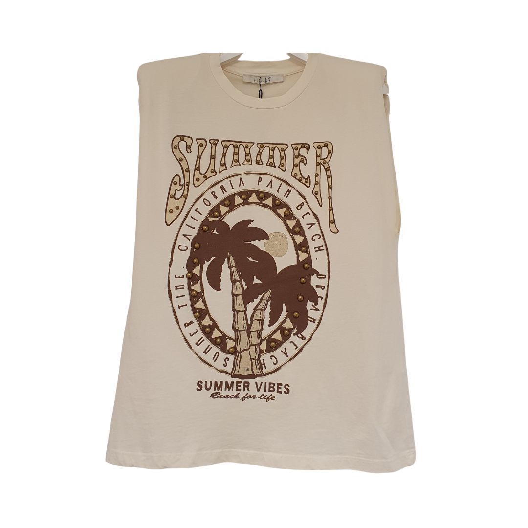 T-shirt smanicata con stampa Philia Loft
