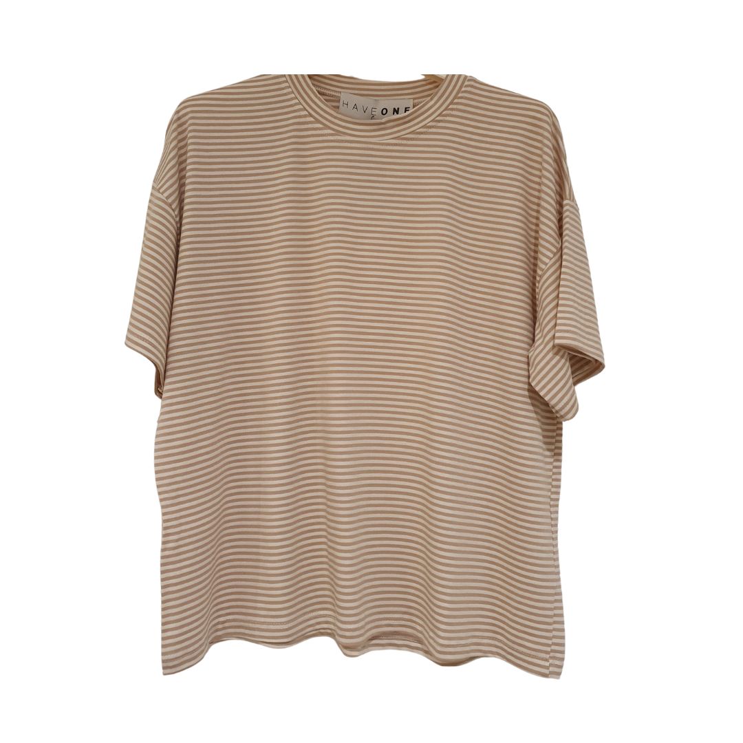 T-shirt rigata in viscosa HaveOne