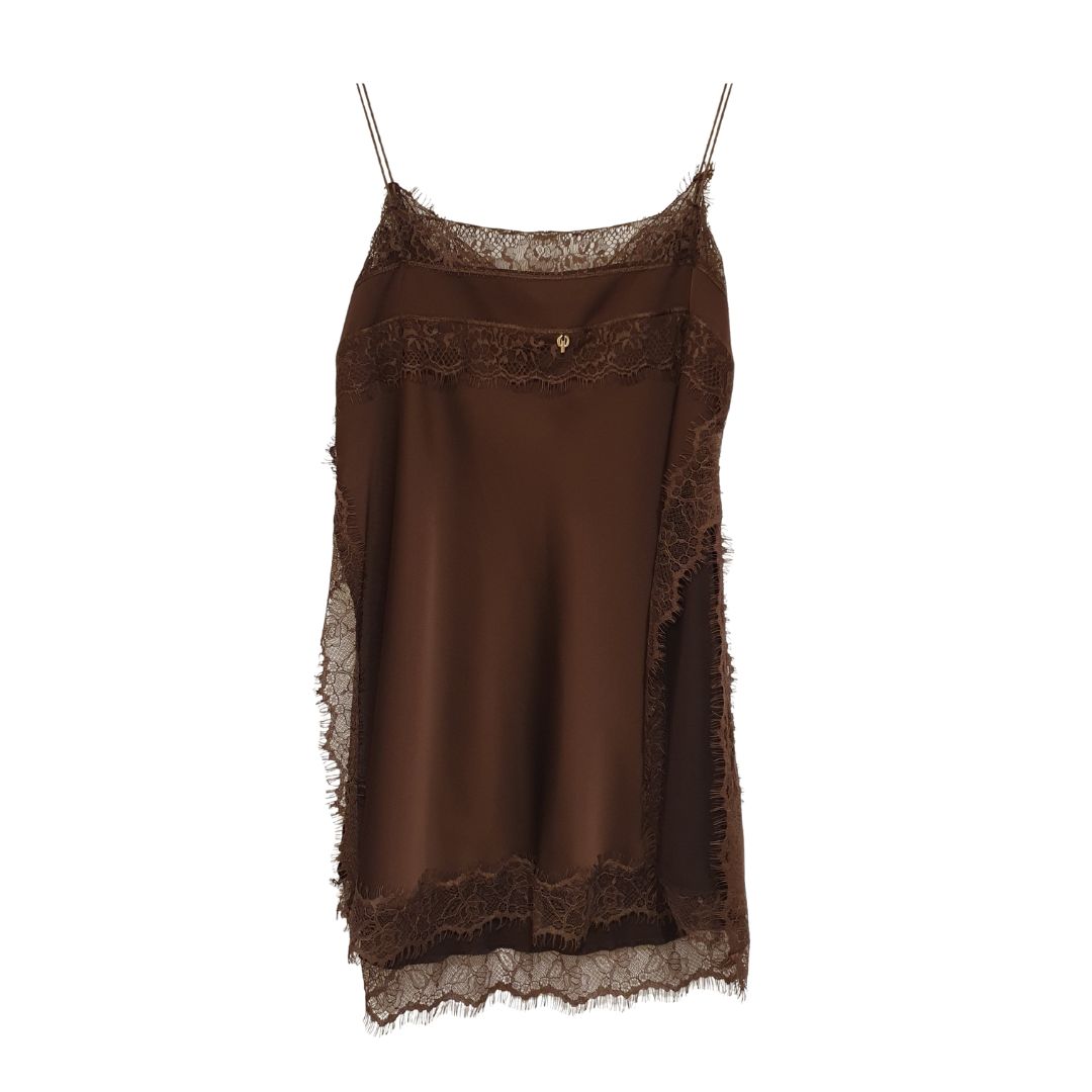 Top in raso lucido con pizzo Philia Loft