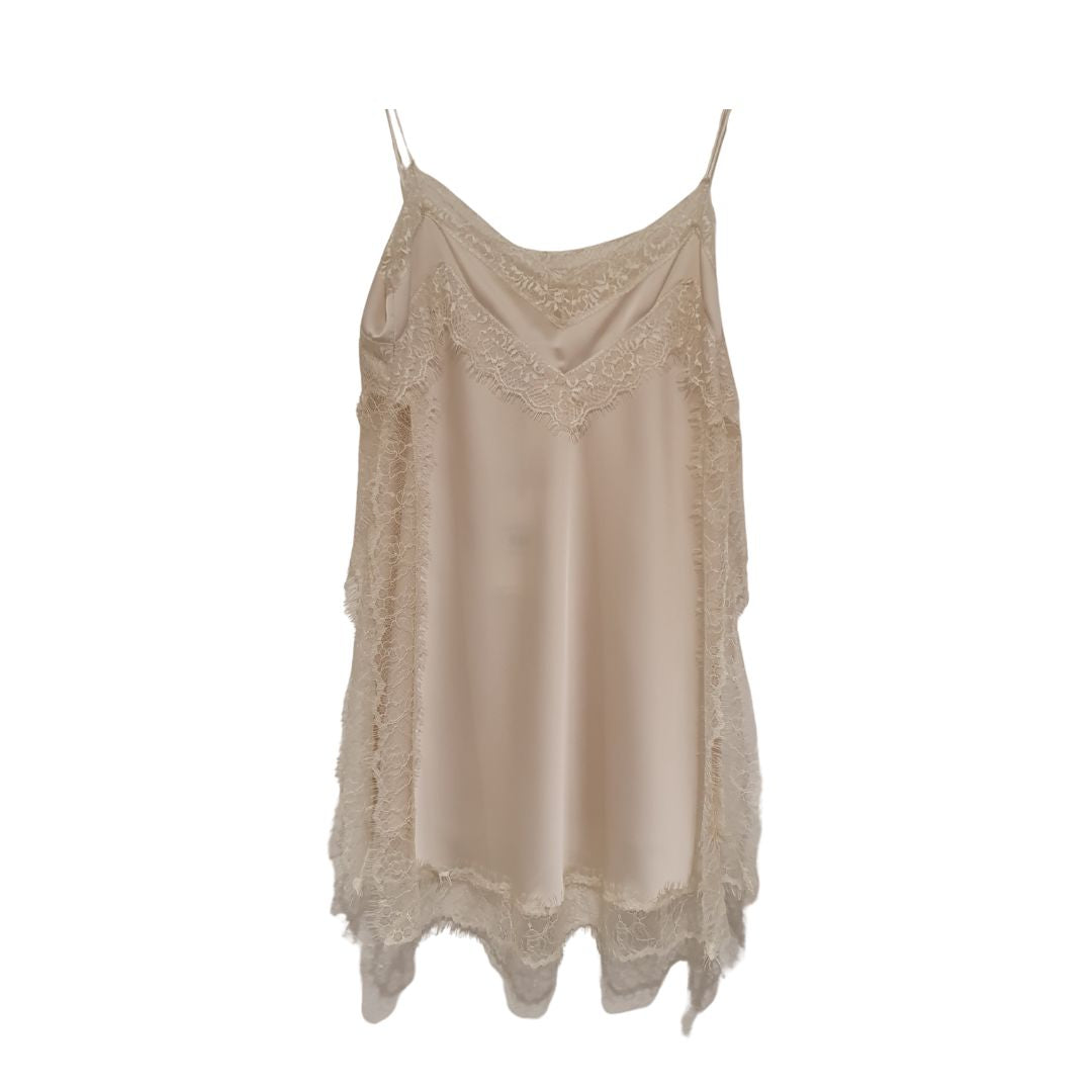 Top in raso lucido con pizzo Philia Loft