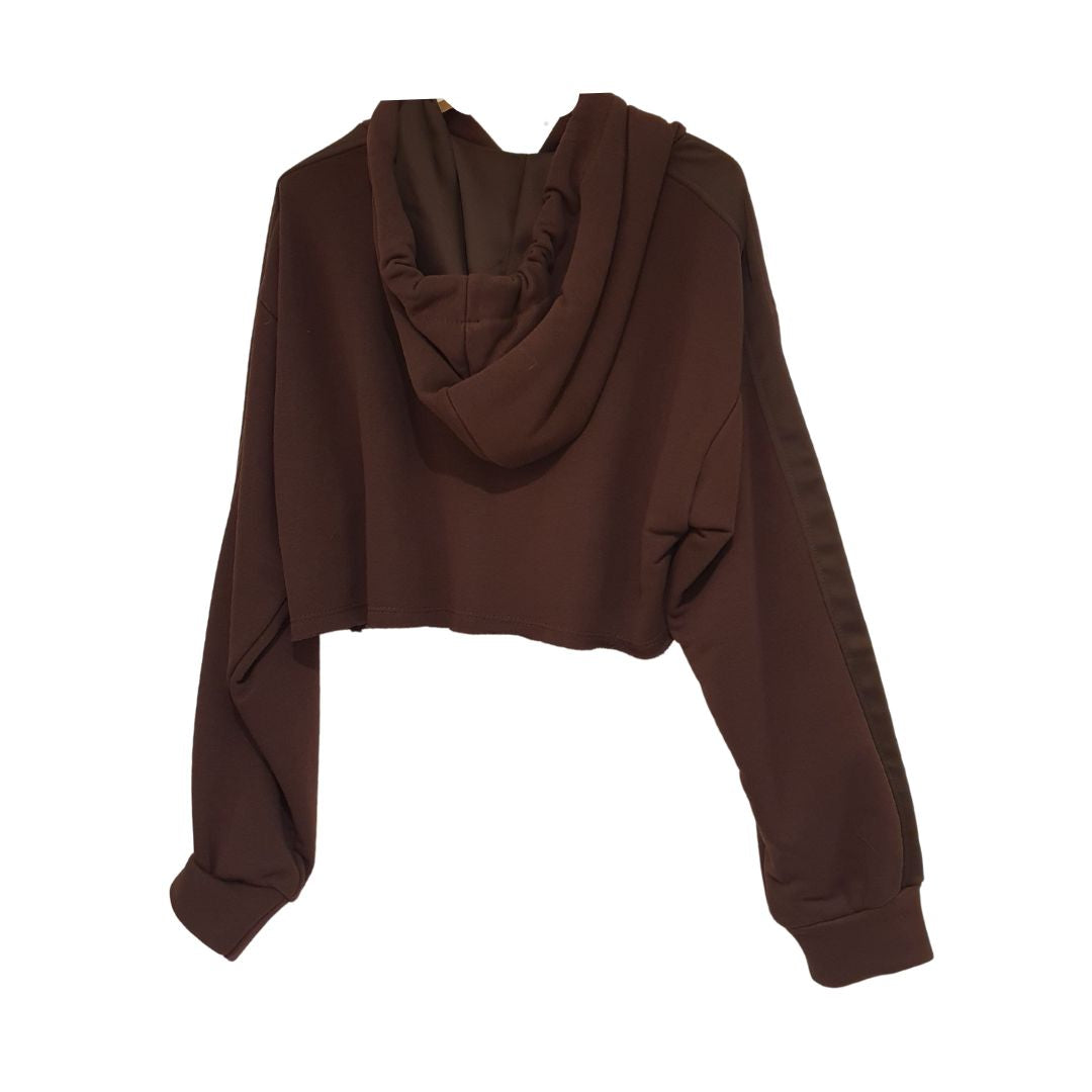 Felpa cropped con cappuccio HaveOne