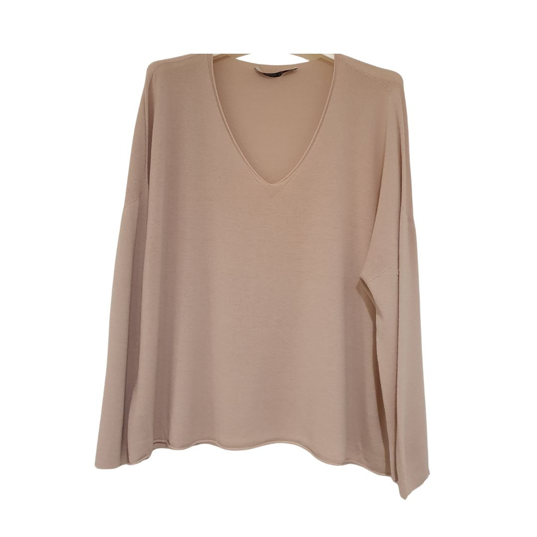 Maglia in viscosa scollo a v cipria Philia Loft