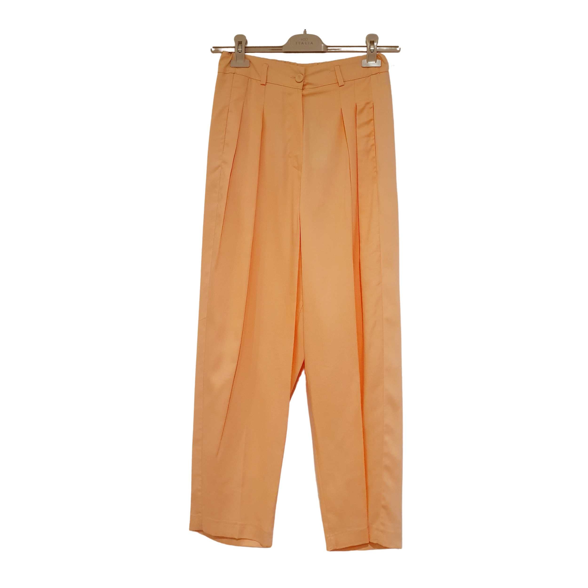 Pantalone a vita alta pesca