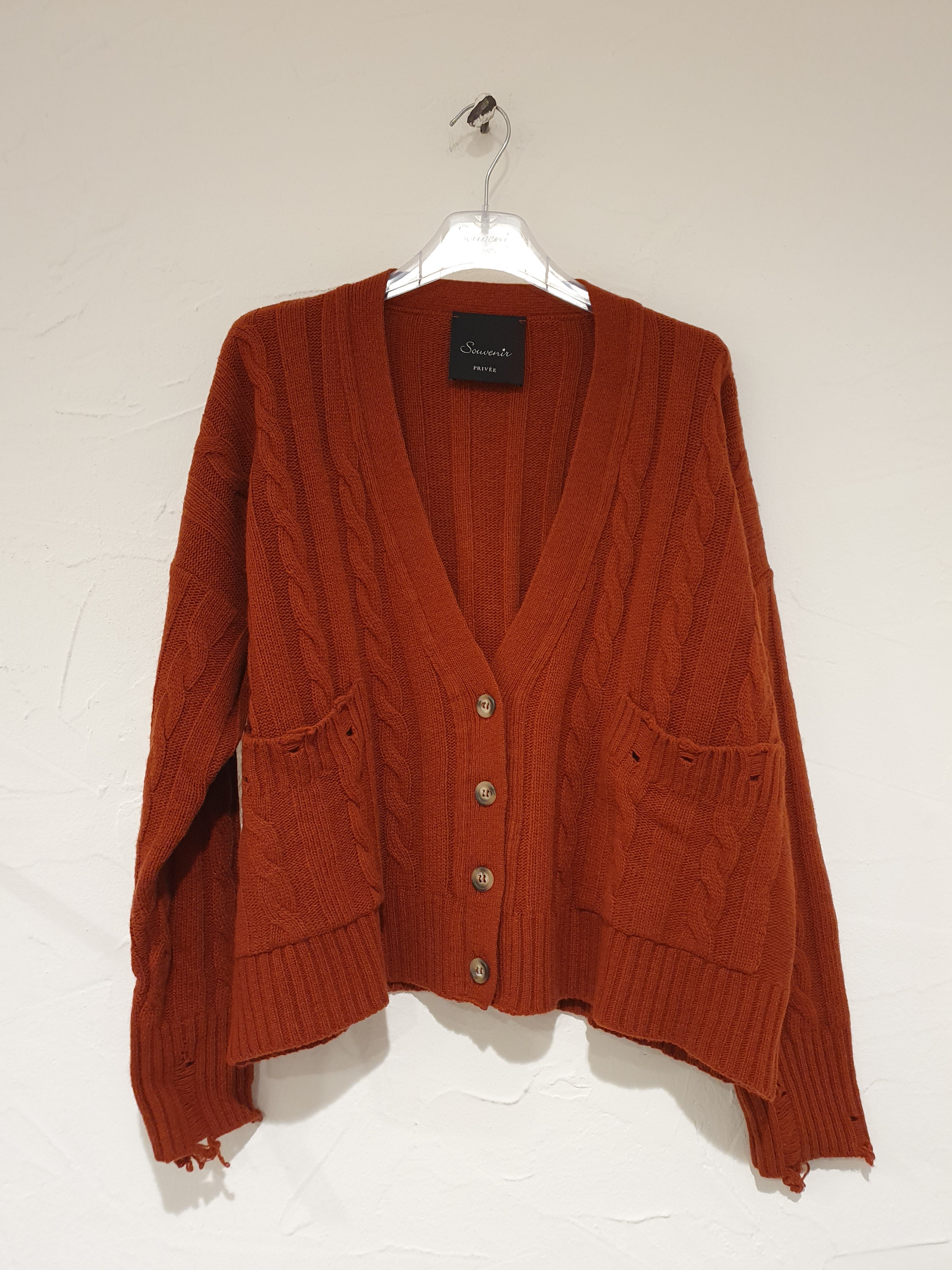 Cardigan trecce con rotture Souvenir