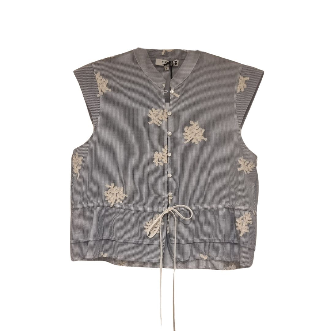 Blusa rigata manica corta Please
