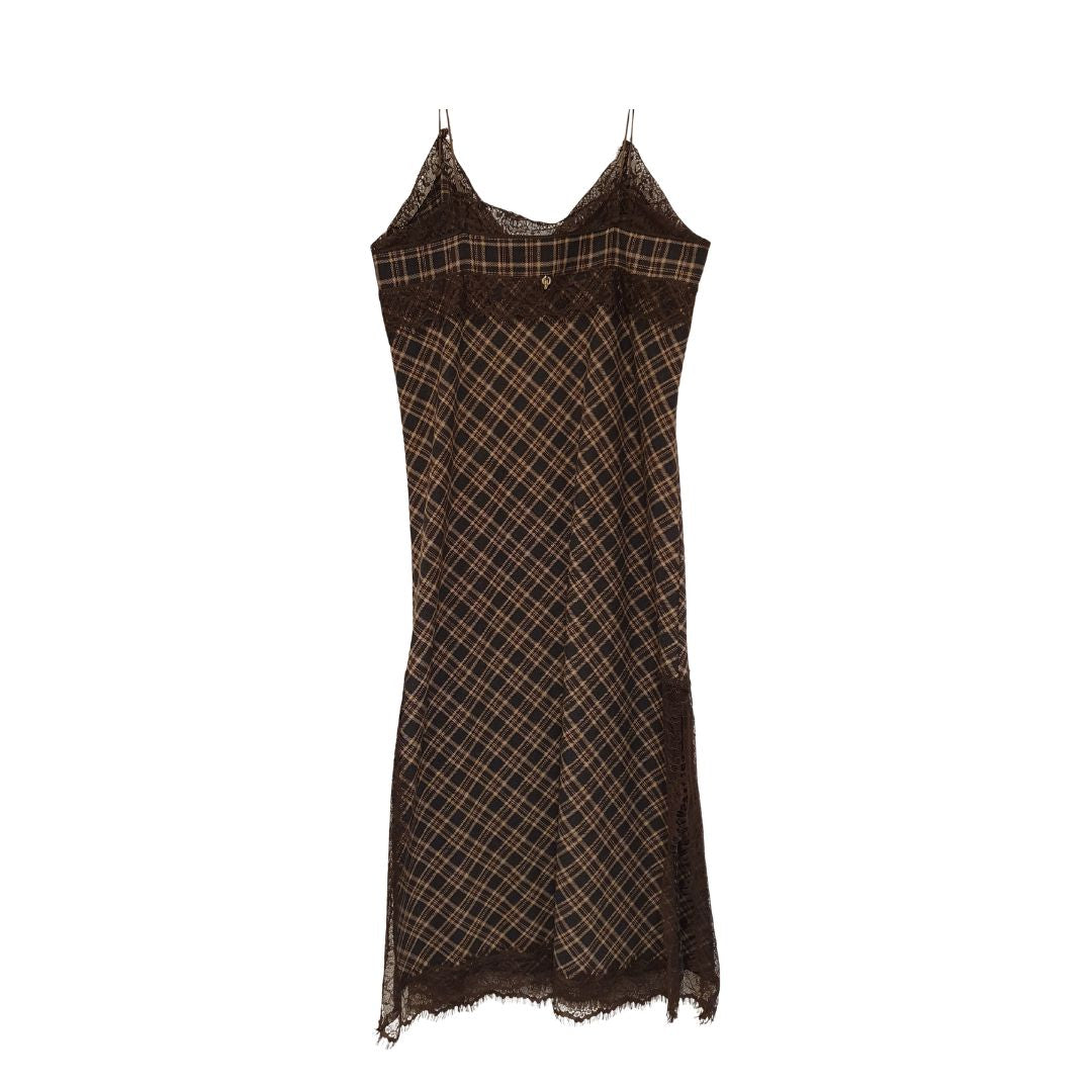 Abito check con pizzo Philia Loft