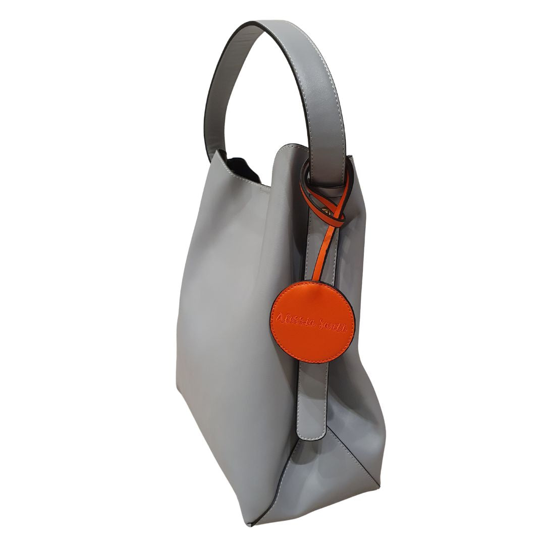 Borsa a spalla in ecopelle celeste Alessia Santi
