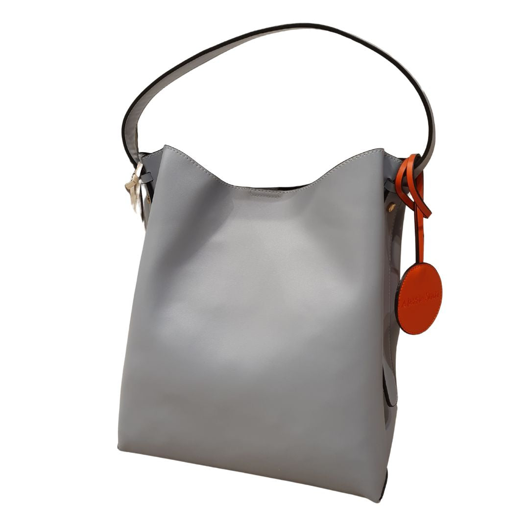 Borsa a spalla in ecopelle celeste Alessia Santi