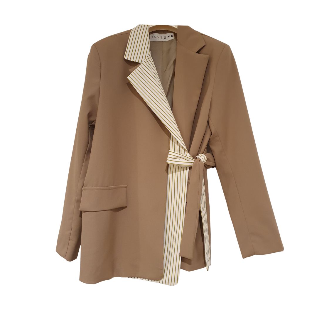 Blazer beige con annodo HaveOne
