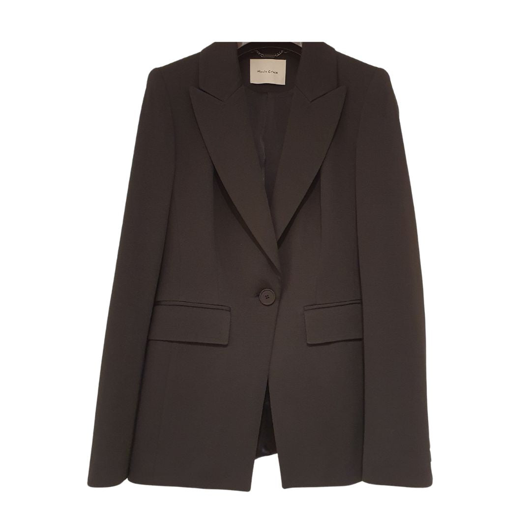 Blazer nero in jersey Manila Grace
